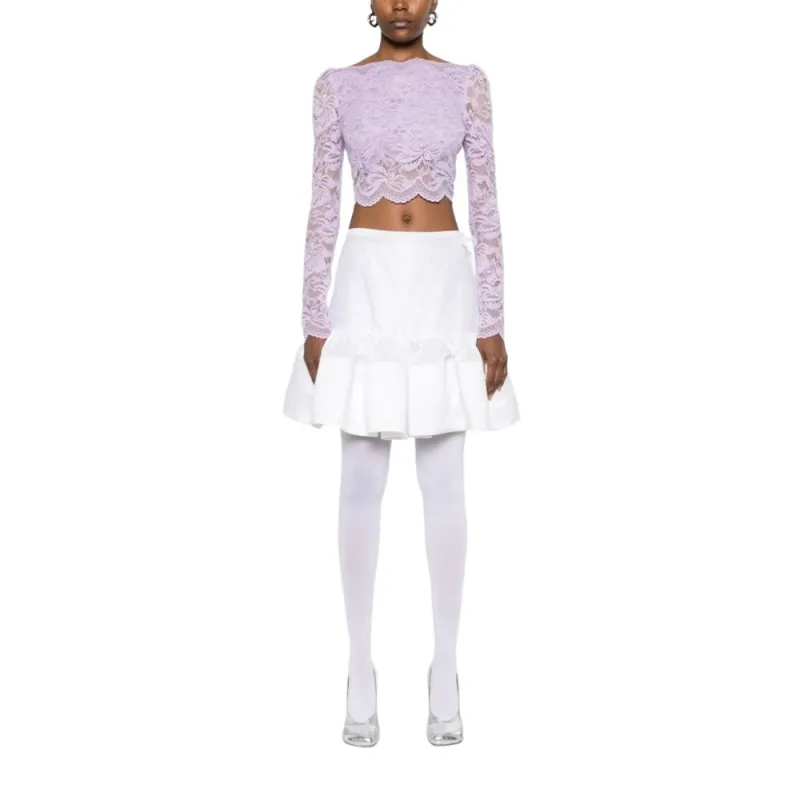 Paco Rabanne Lace Crop Top 'French Lavander'-1