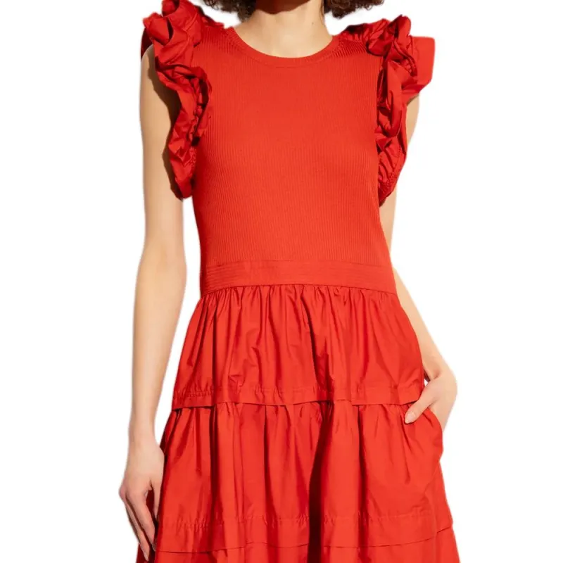 Ulla Johnson Ruffled Tiered Midi Dress-4