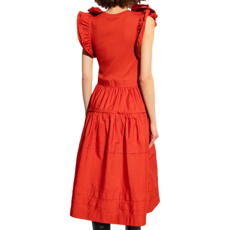 Ulla Johnson Ruffled Tiered Midi Dress-2