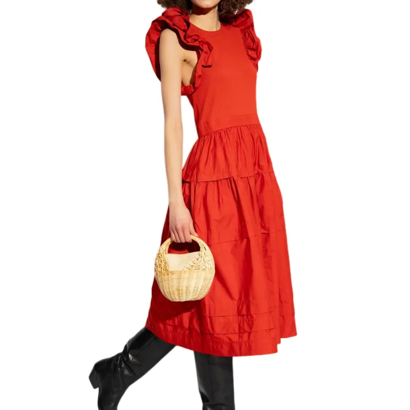 Ulla Johnson Ruffled Tiered Midi Dress-3