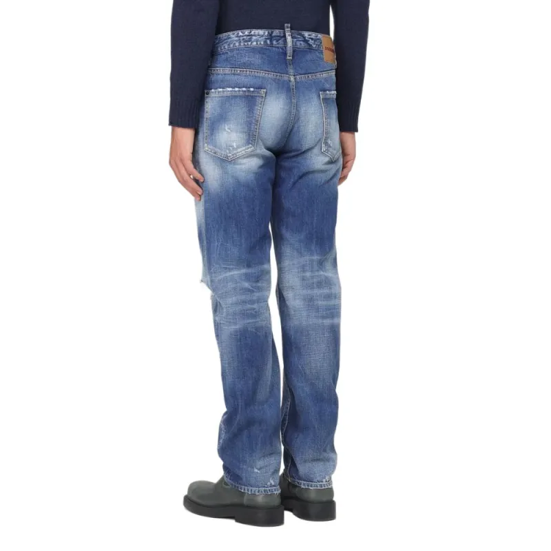 DSQUARED 2 Distressed Straight Leg Jeans-3