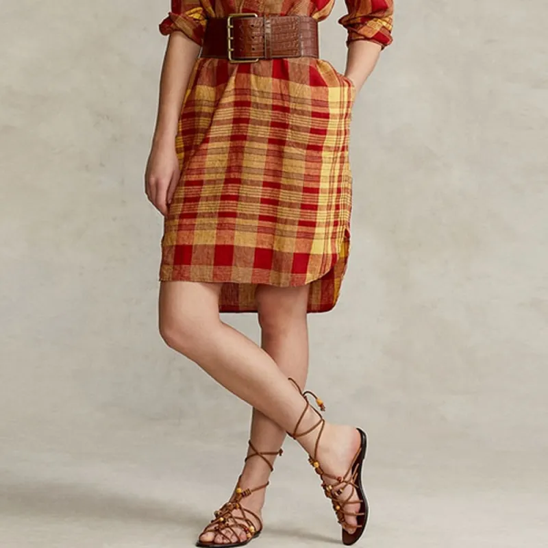 Polo Ralph Lauren SS22 Long Sleeved Dress Women's Red-4