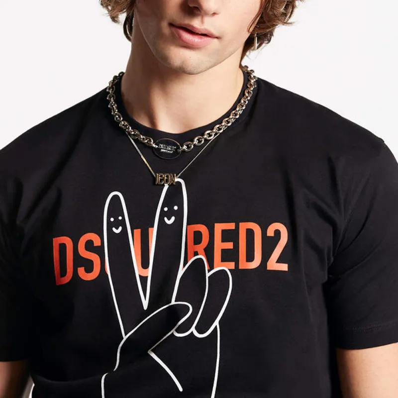 DSQUARED2 Logo Graphic print T shirt-4