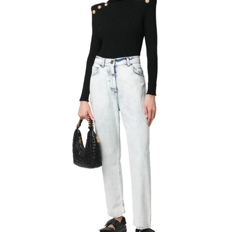 BALMAIN High rise Boyfriend Jeans-4