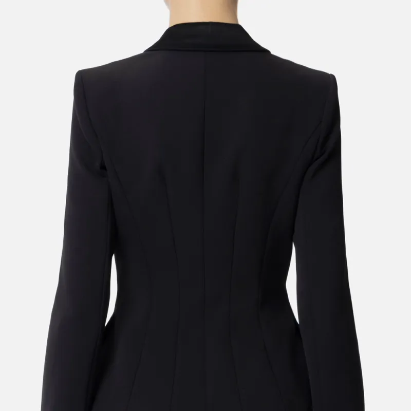 Elisabetta Franchi Satin detail Crepe Blazer-2