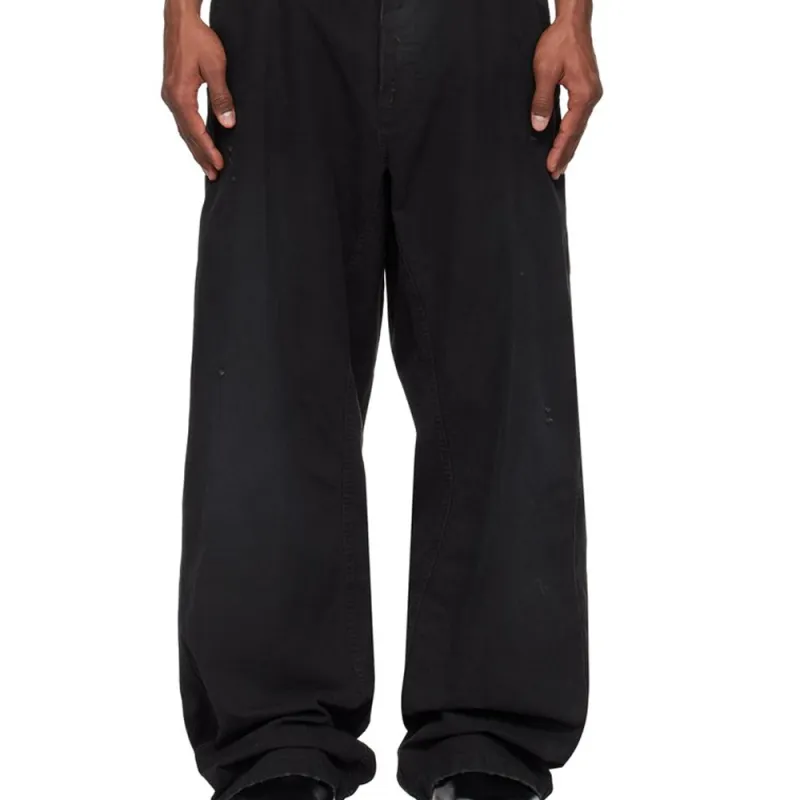 Distressed Straight-Leg Trousers-3