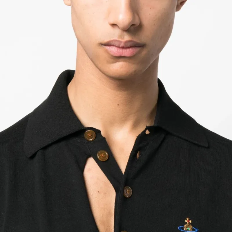 Vivienne Westwood Orb Embroidered Distressed Polo Shirt-3