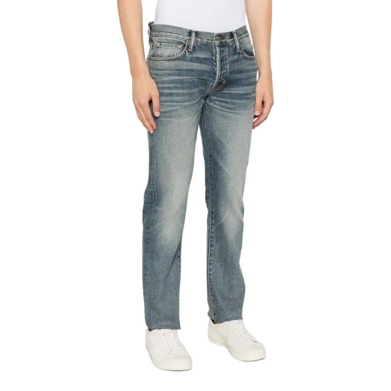 TOM FORD Logo Tag Straight Leg Jeans-4