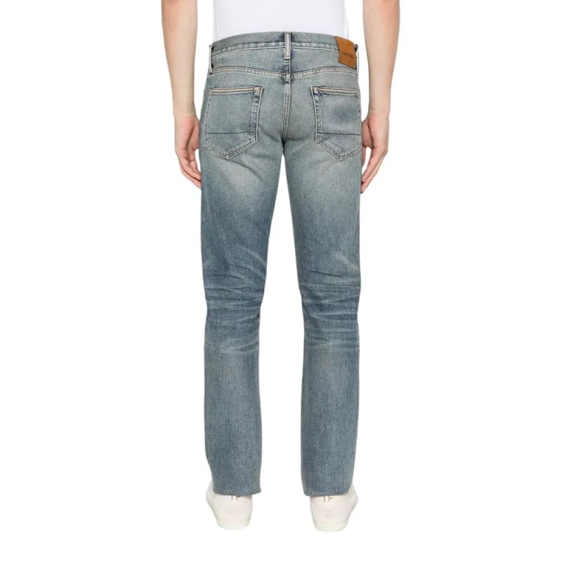 TOM FORD Logo Tag Straight Leg Jeans-3