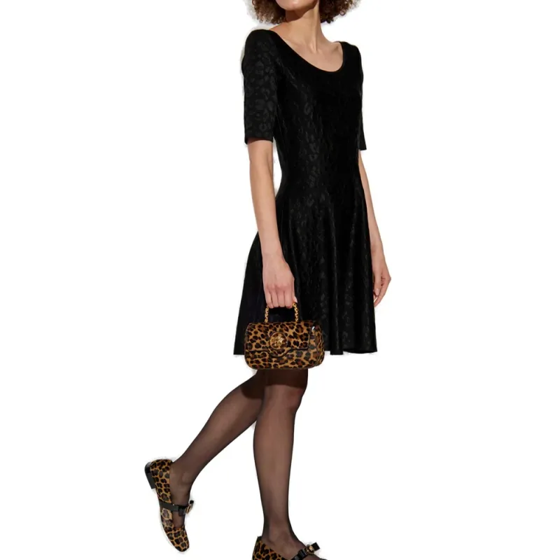 VERSACE Short Sleeved Flared Dress-4