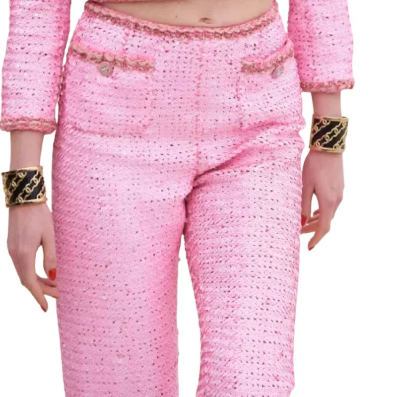 CHANEL Casual Pants Women's Pink-2
