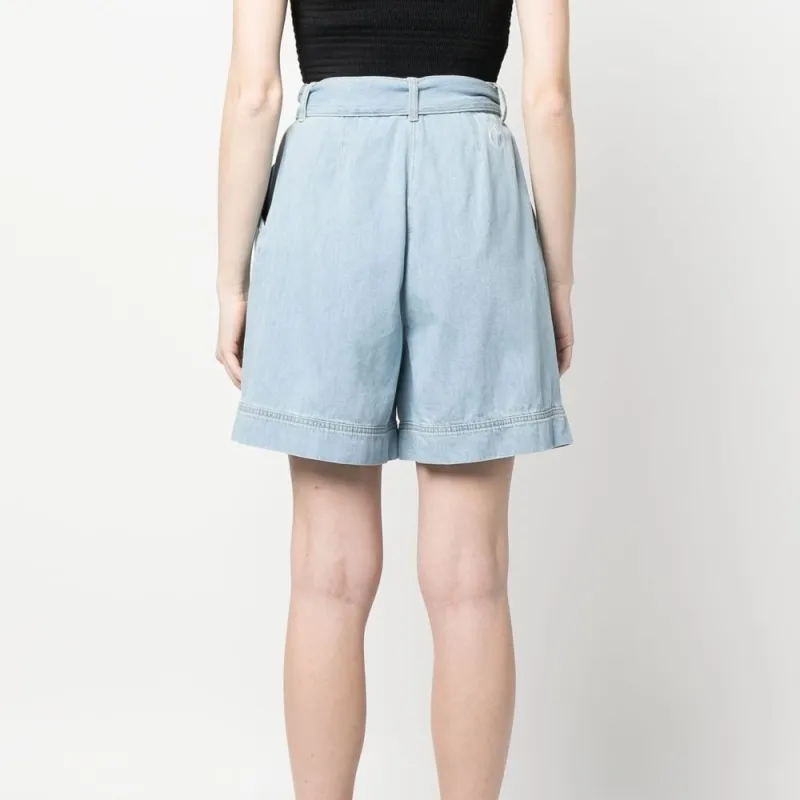 PINKO Belted Denim Shorts-3