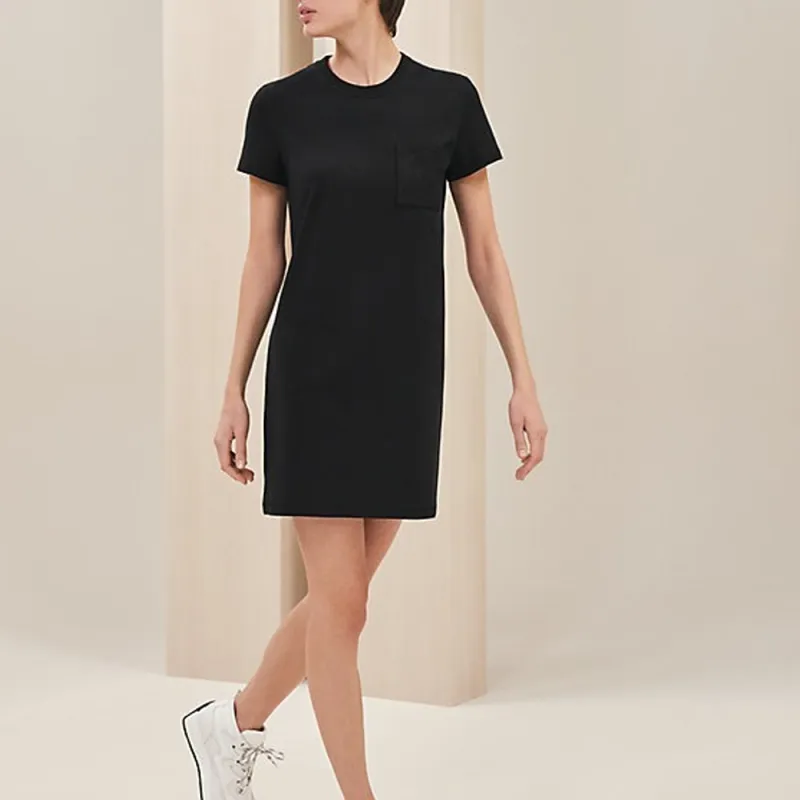 HERMES FW23 Short Sleeved Dresses Women's Black-1