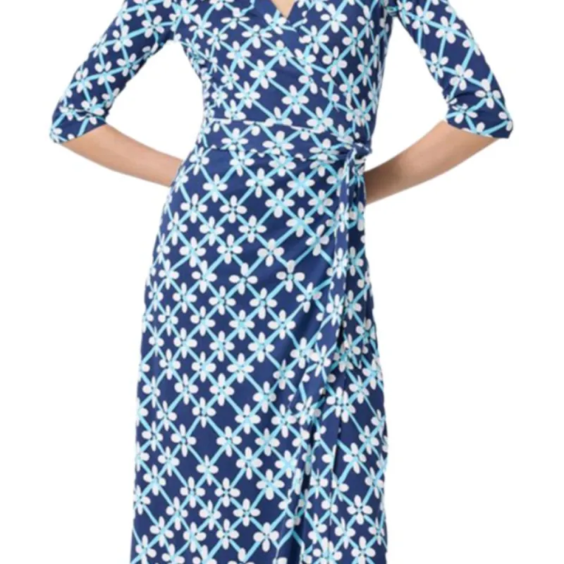 Diane Von Furstenberg FW25 Long Sleeved Dress Women's Blue-4