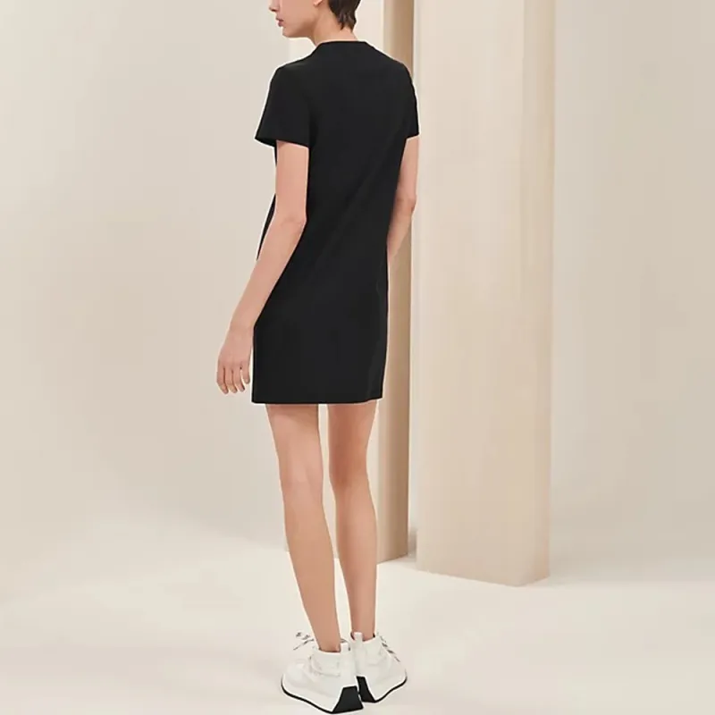 HERMES FW23 Short Sleeved Dresses Women's Black-2