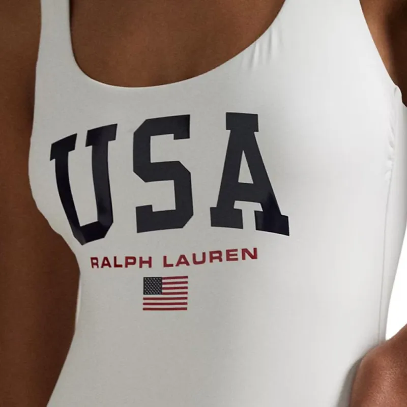 Polo Ralph Lauren One piece Swimsuit Women's White-3