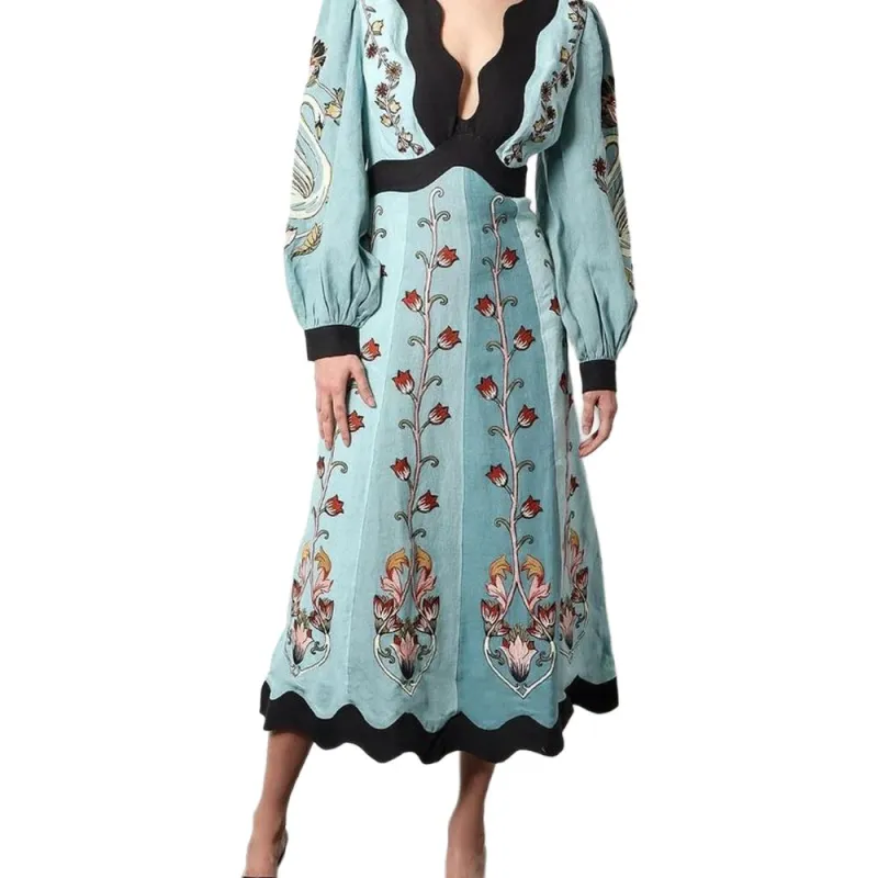 Farm Rio Flowing Beauty Midi Dress-4