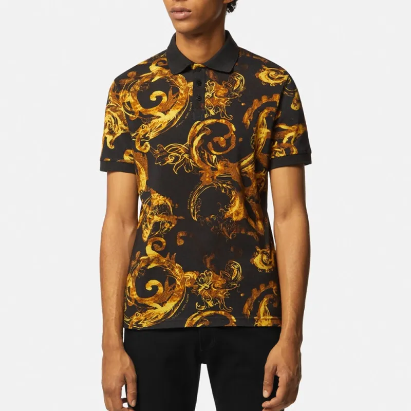 VERSACE Polo Shirts Men Black-2