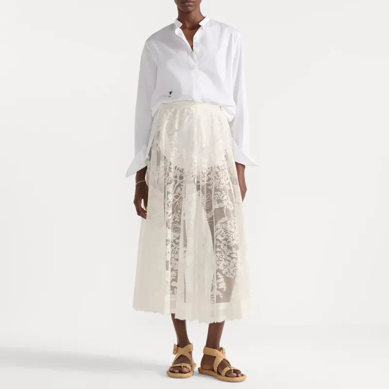 DIOR Casual Long Skirt Women's Beige-1