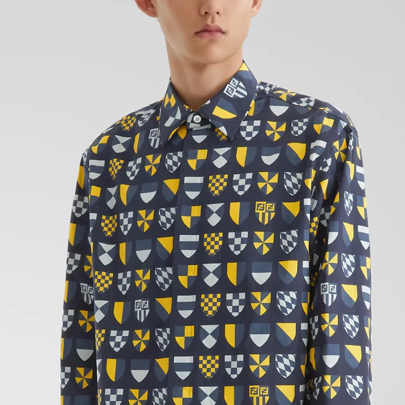 FENDI Graphic Printed Long Sleeved Shirt-3