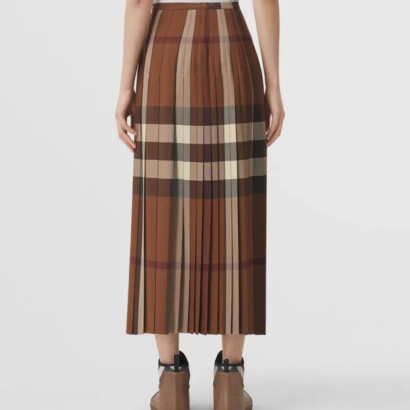 Burberry SS22 Casual Long Skirt Women's Brown-4