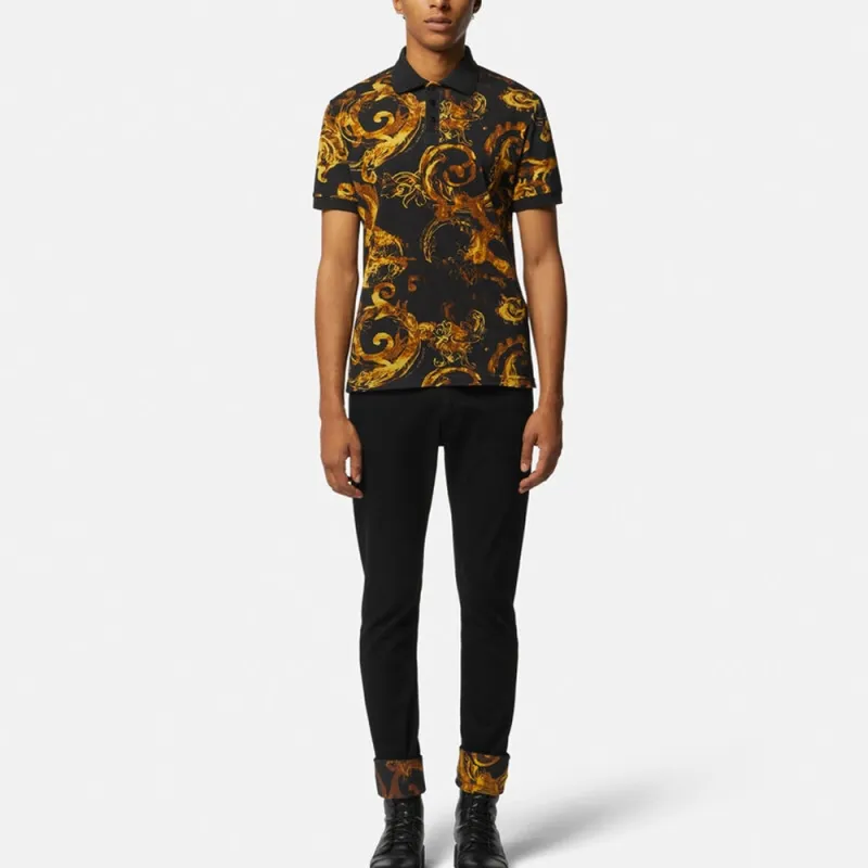 VERSACE Polo Shirts Men Black-1