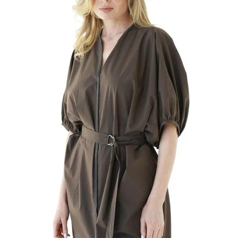 Brunello Cucinelli Embellished Belted Midi Dress-3