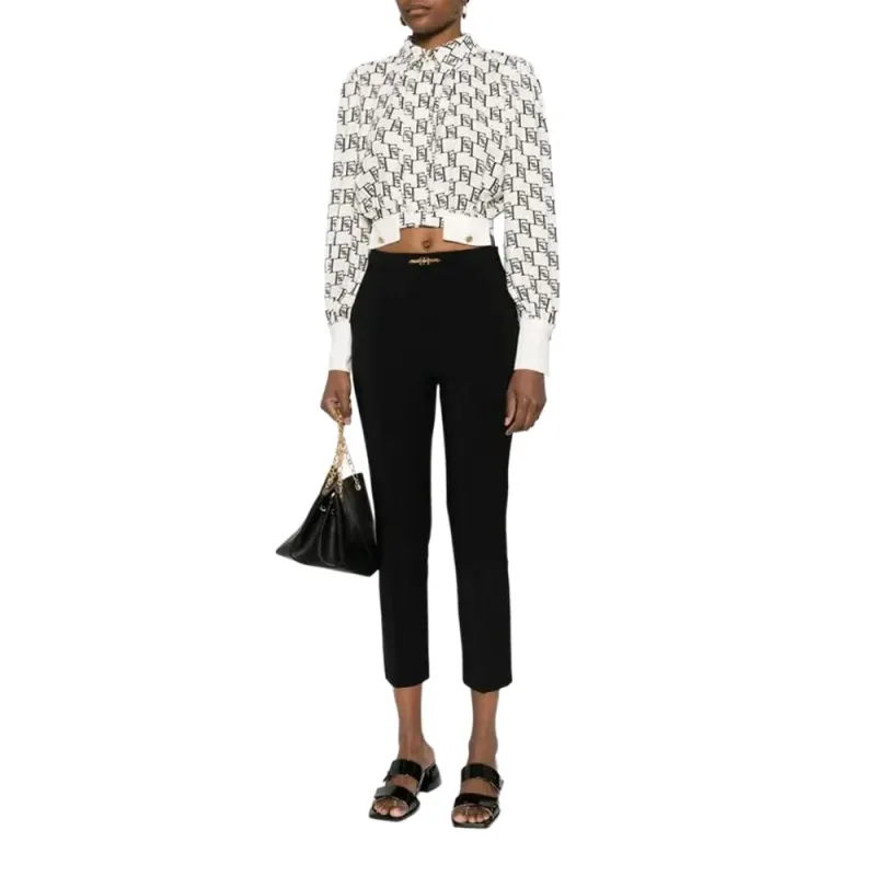 Elisabetta Franchi Straight Leg Cropped Trousers-4
