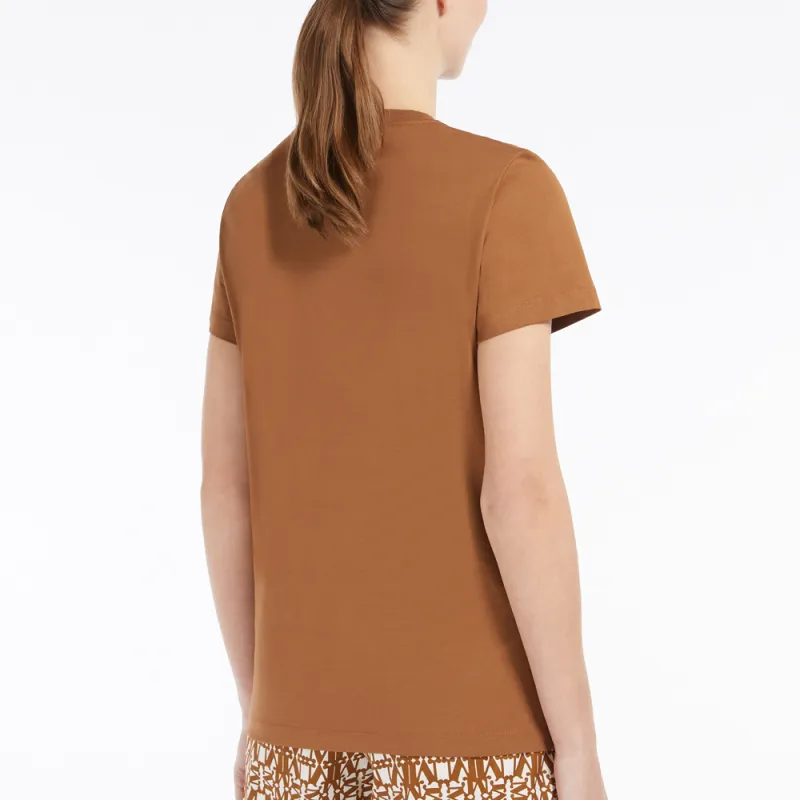 ★関税込み★ Max Mara BROWN COTTON T-SHIRT MaxMara T-Shirts Women's Brown - POIZON