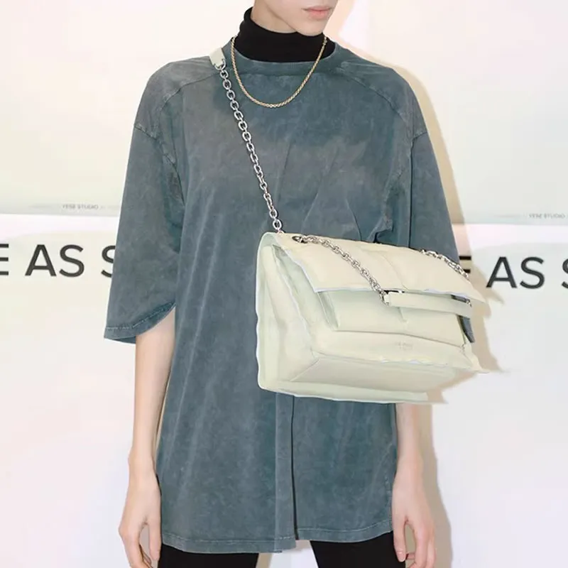 YESE STUDIO Elizabeth Series Cow Leather Portable Crossbody Bag, Shoulder Bag Men's Light Gray-4