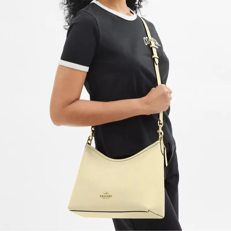 COACH LAUREL Leather One Shoulder Handbag Tubas Women's Beige Yellow-5