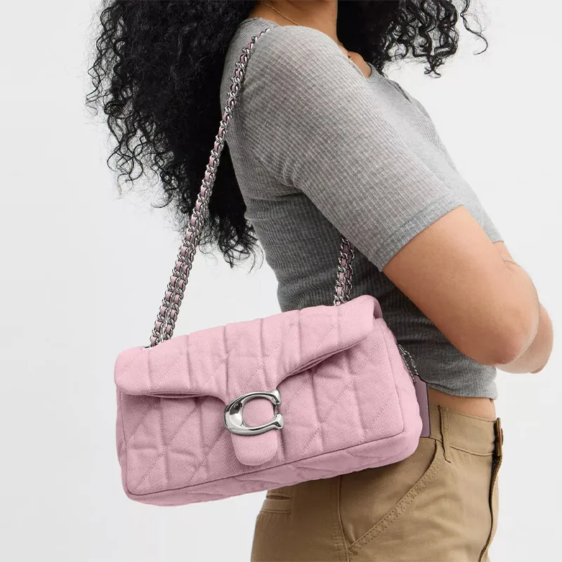 COACH Tabby Leather Crossbody Bag, Shoulder Bag Medium Size Women's Light Pink-7