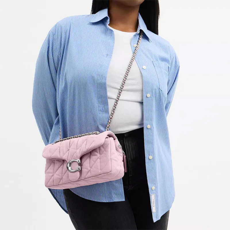 COACH Tabby Leather Crossbody Bag, Shoulder Bag Medium Size Women's Light Pink-5