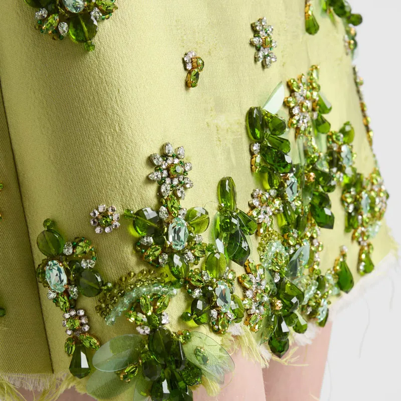 PRADA Embellished Raw-Cut Hem Mini Skirt-4