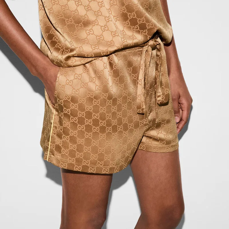 GUCCI Gg Satin Shorts-4