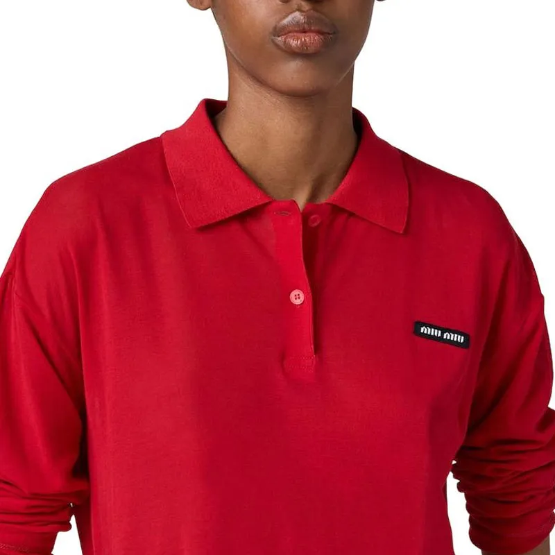 MIU MIU SS25 Polo Shirt Women's Red-4