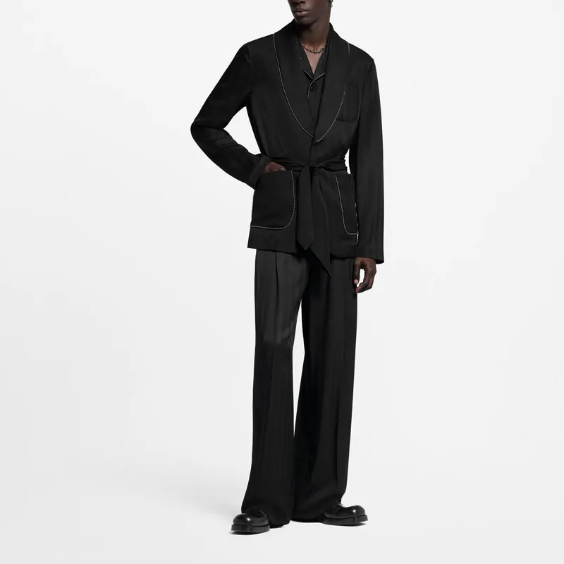 LOUIS VUITTON Bead Embellished Short Sleeved Silk Shirt-4