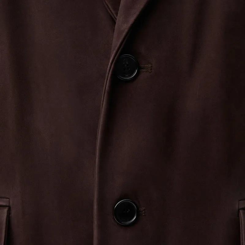 LOEWE SS25 Leather Jacket Men's Brown-4