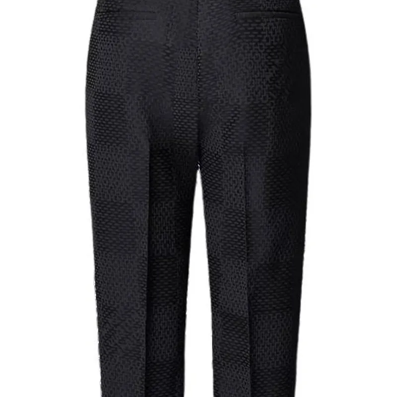 LOUIS VUITTON Jacquard Damier Wool Silk Blend Cigarette Pants-4