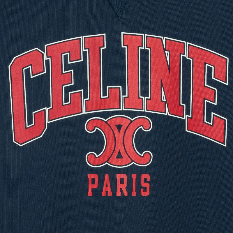 CELINE Oversized Logo Printed Crewneck Sweatshirt-2