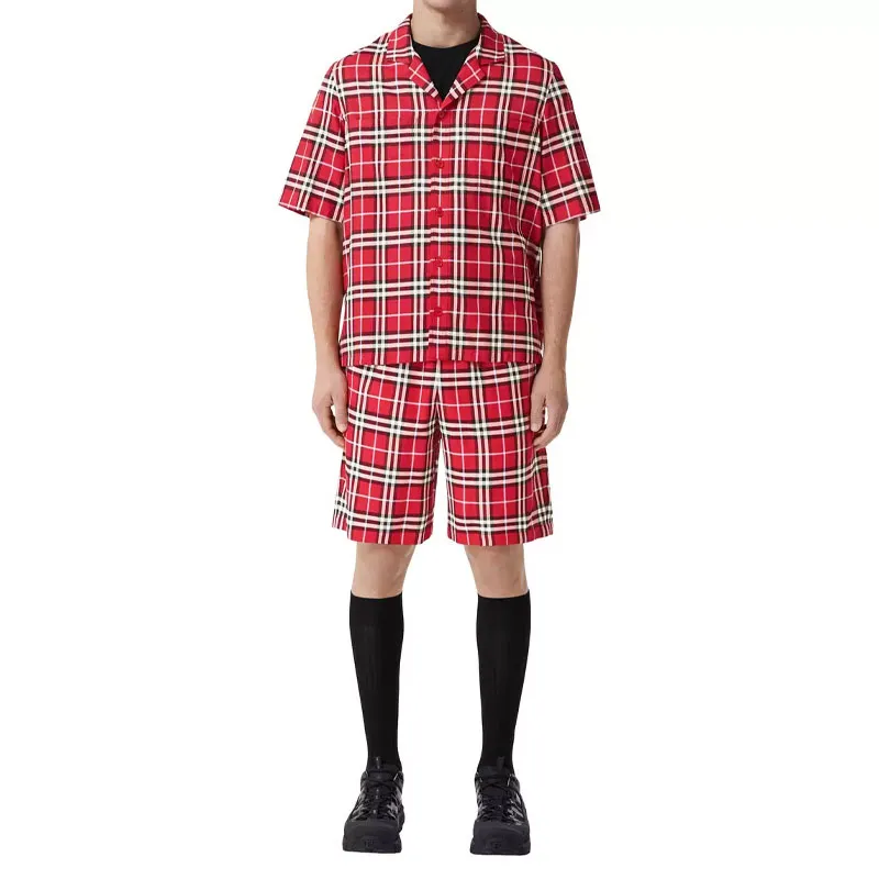 Burberry Check Print Track Shorts-3
