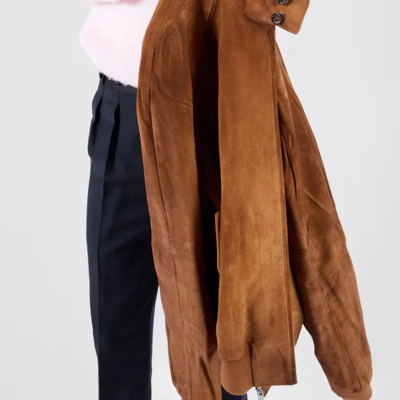 PRADA Suede Bomber Jacket-5