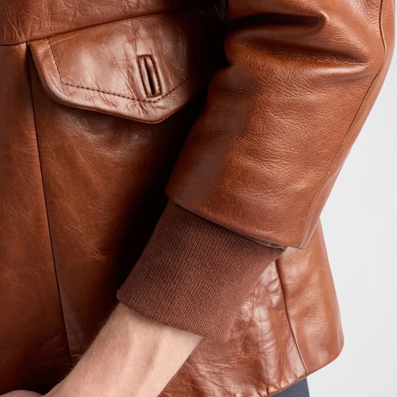 PRADA SS25 Leather Jacket Men's Brown-4