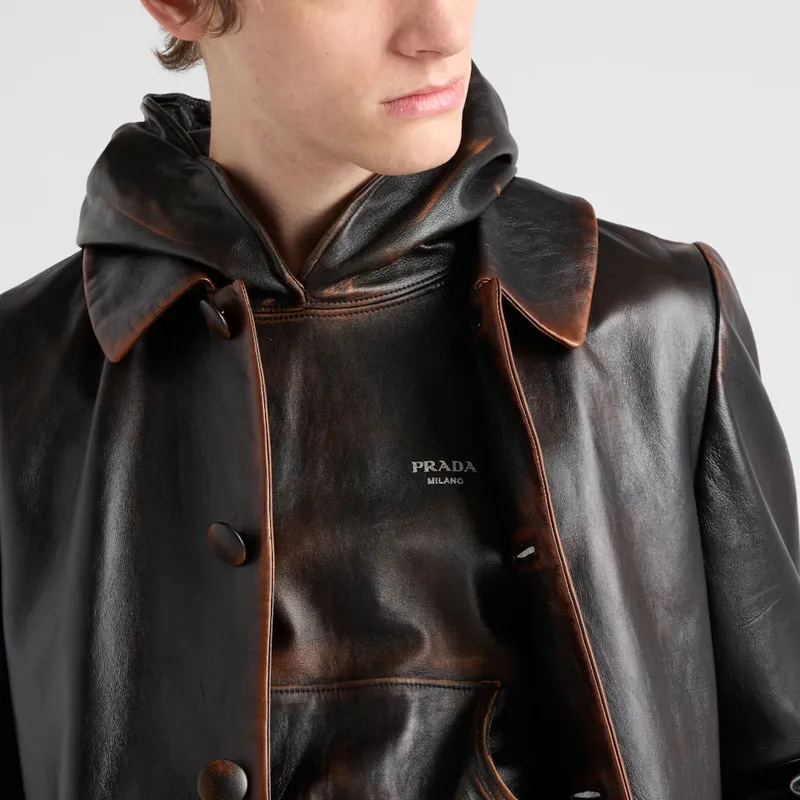 PRADA Nappa Leather Coat-5