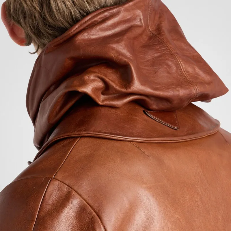 PRADA SS25 Leather Jacket Men's Brown-5