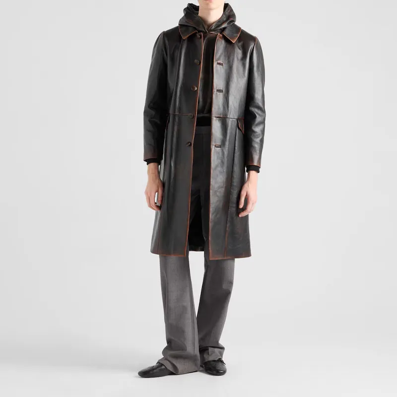 PRADA Nappa Leather Coat-1