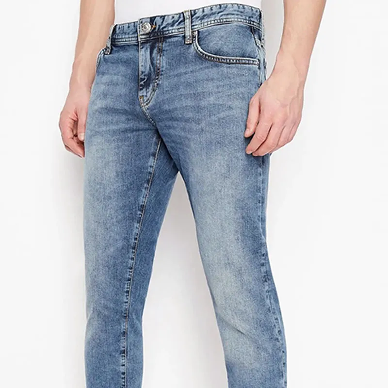 ARMANI EXCHANGE FW22 Slim Fit Pants Jeans Men's Light Indigo-4