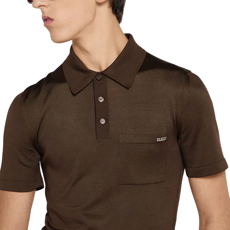 GUCCI SS25 Polo Shirt Men's Brown-4
