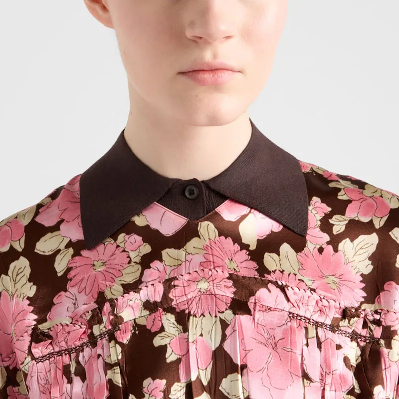 PRADA Embroidered Satin Dress-3