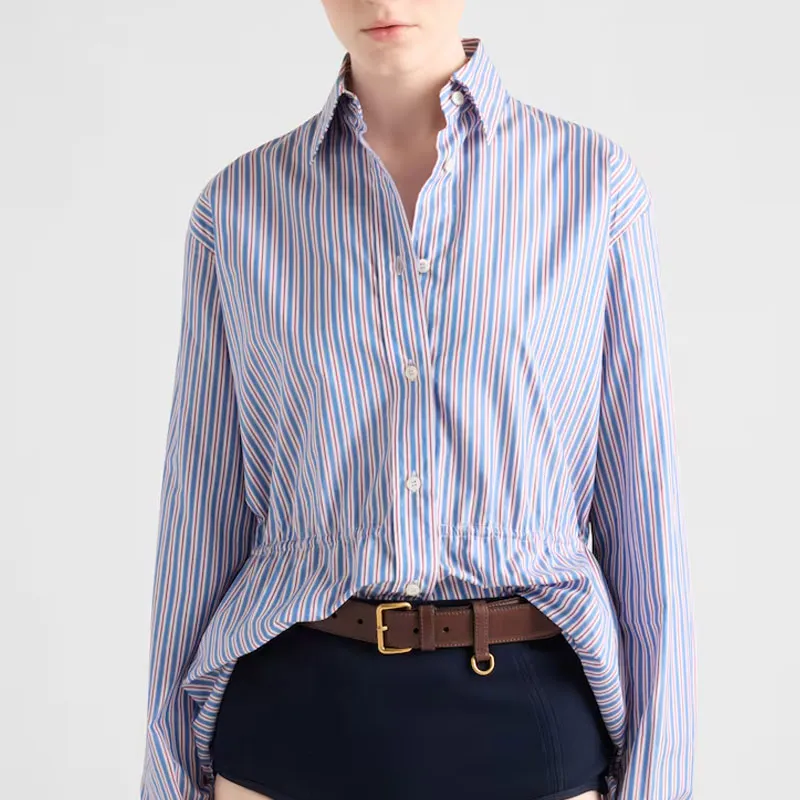 PRADA Striped Poplin Shirt-1